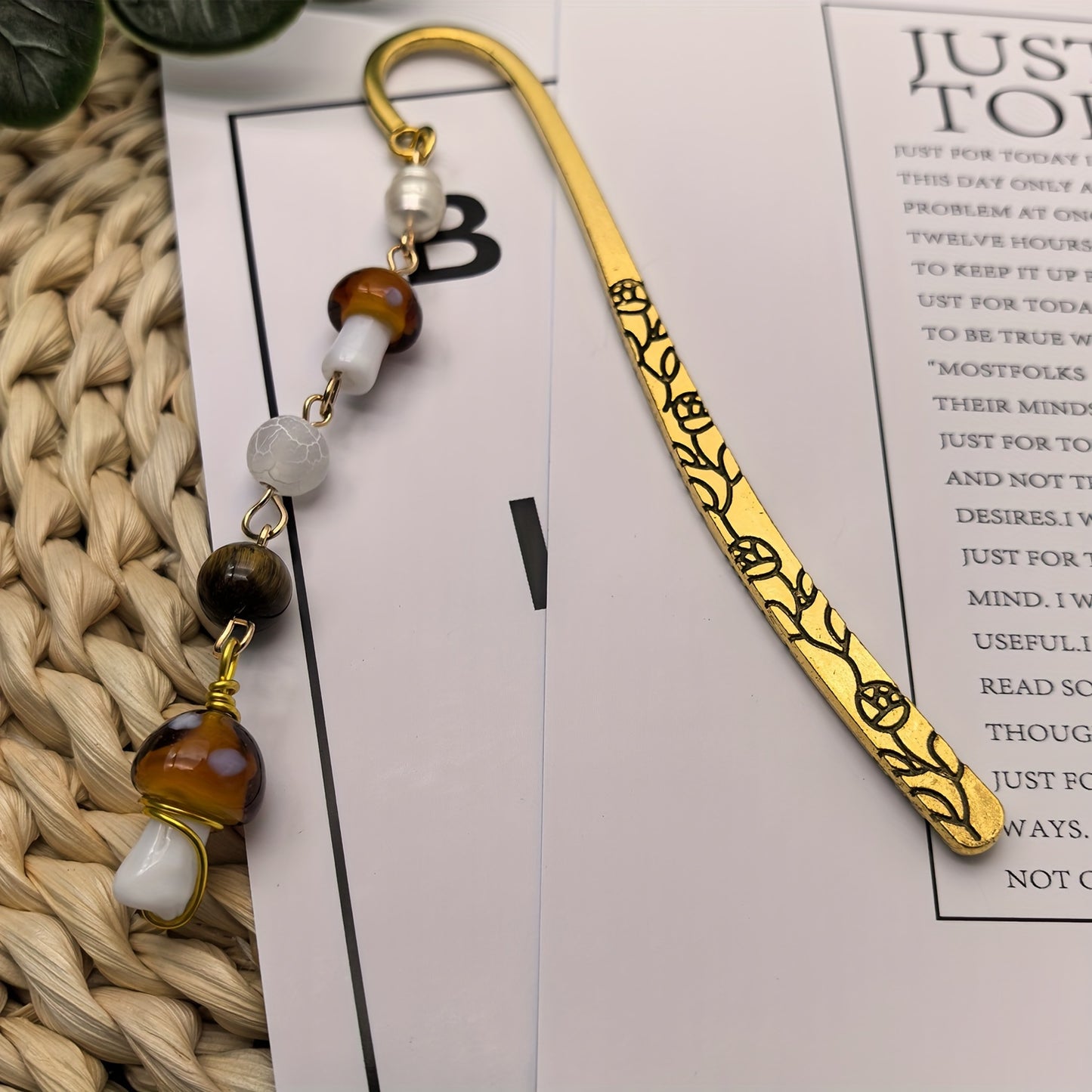 CharmTales - Tiger Eye & Mushroom Bookmark